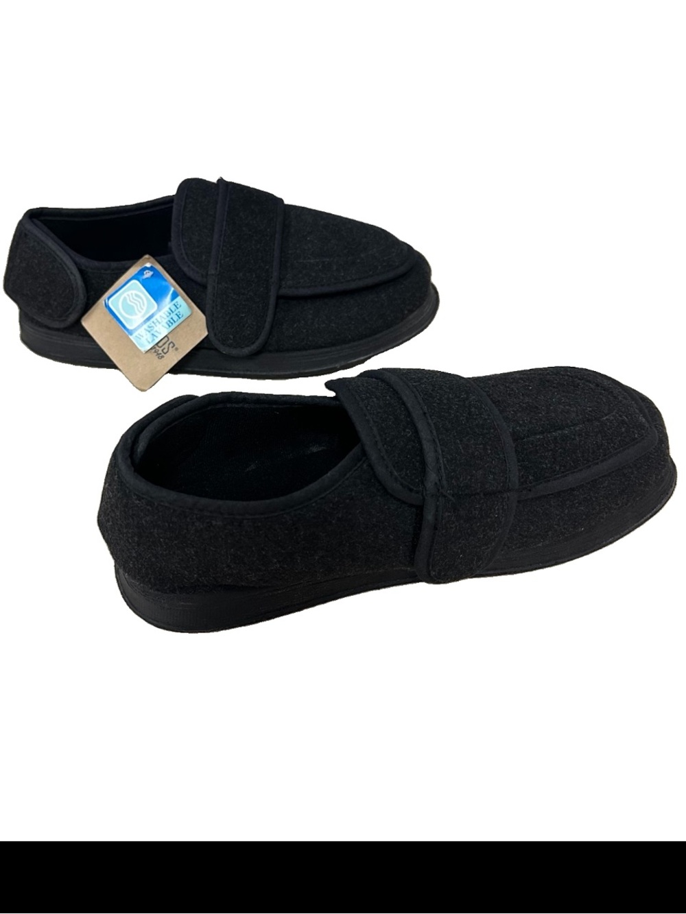 NWT Foamtreads Physician M2 Men Slipper Black Adjustable Strap Orthopedic Sz 10